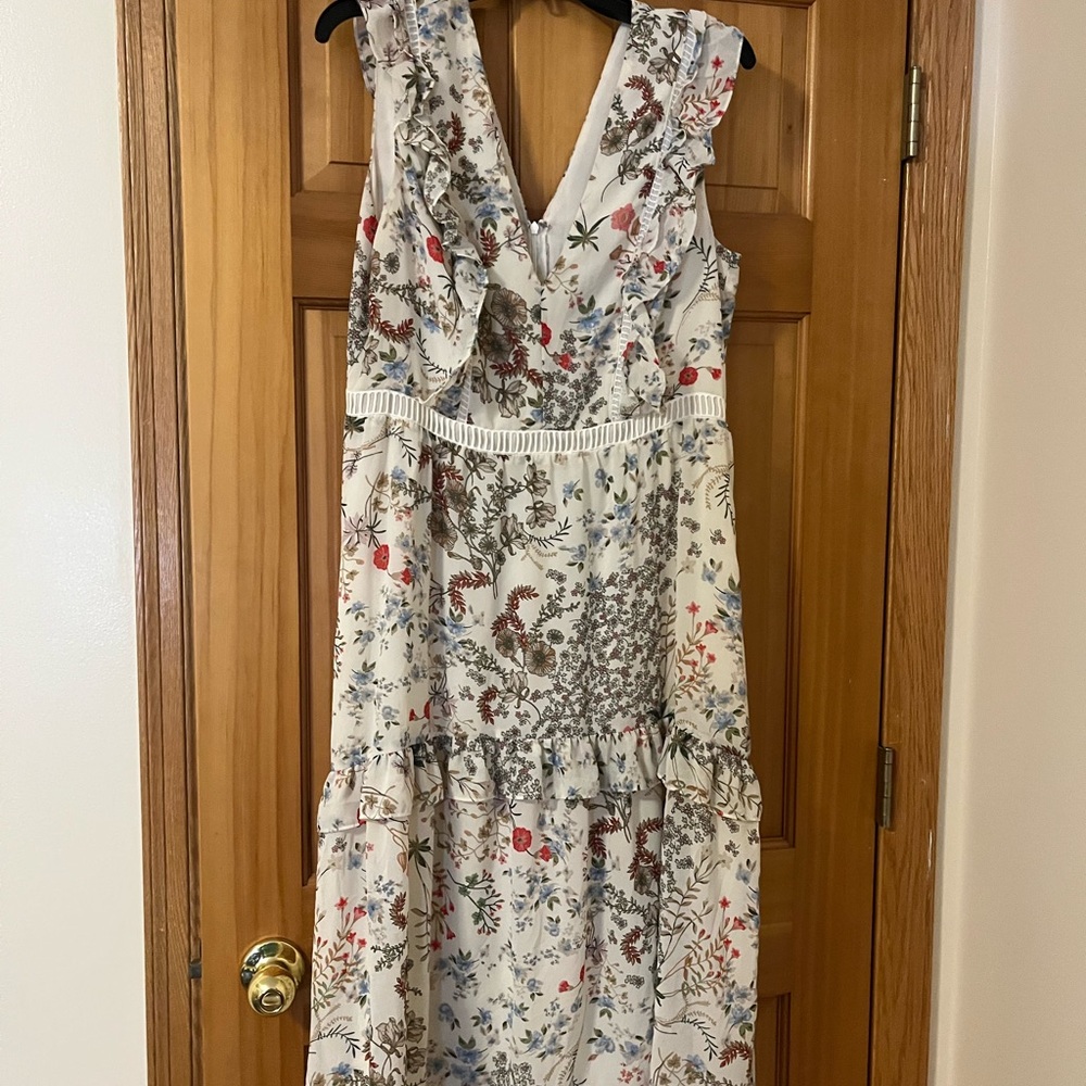 Chelsea28 Brown and Cream Empire Waist Sundress